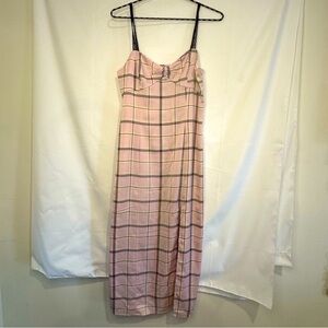 Urban Outfitters Cher Pink Plaid Slip Dress Size Medium